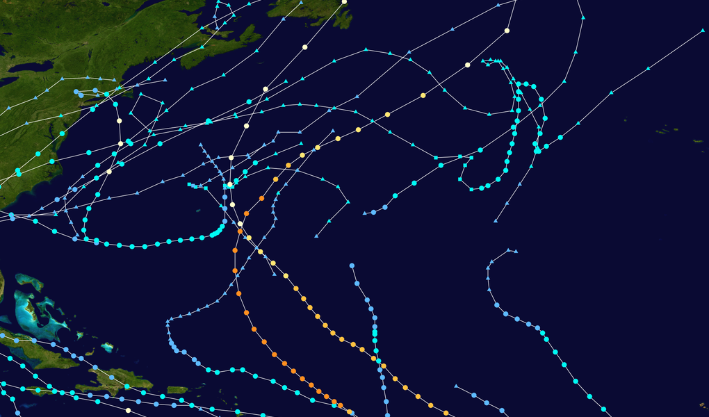 2021 Atlantic hurricane season summary map