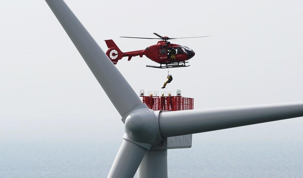 severe weather impacts complex offshore wind farm operations wind turbine helicopter