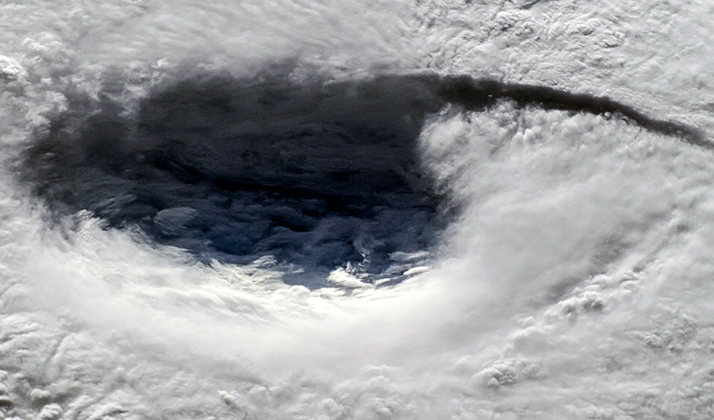Typhoon over planet Earth