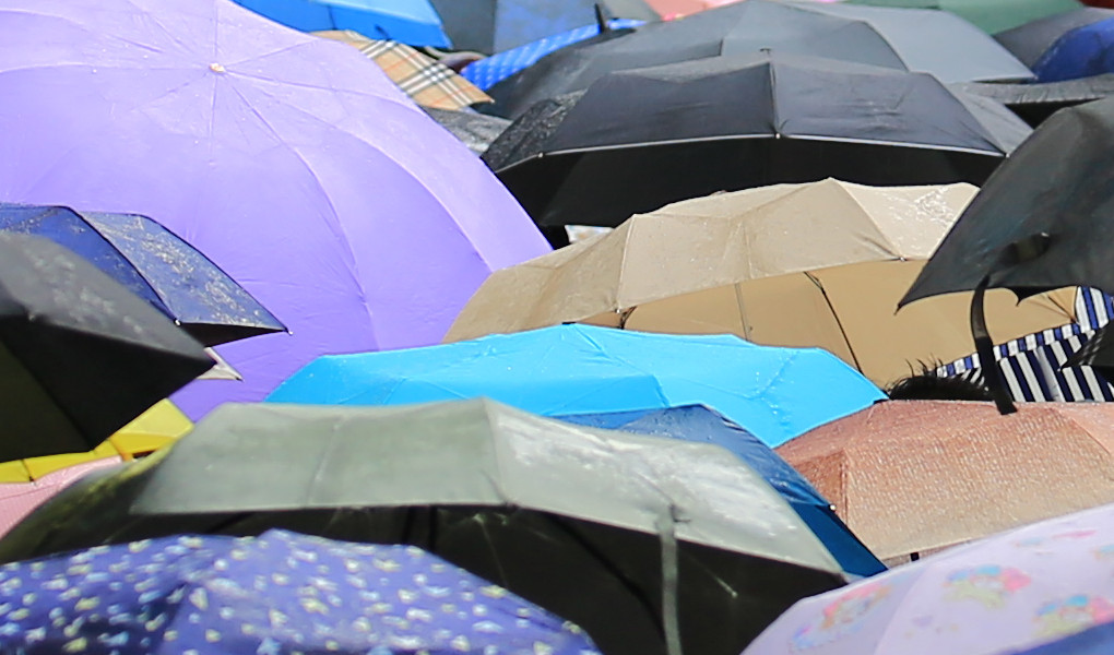 umbrellas event crowd